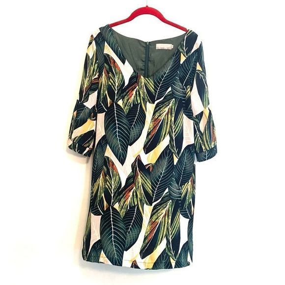 [Belongsci] Tropical Leaf Print Dress - Size Small - Picture 2 of 4